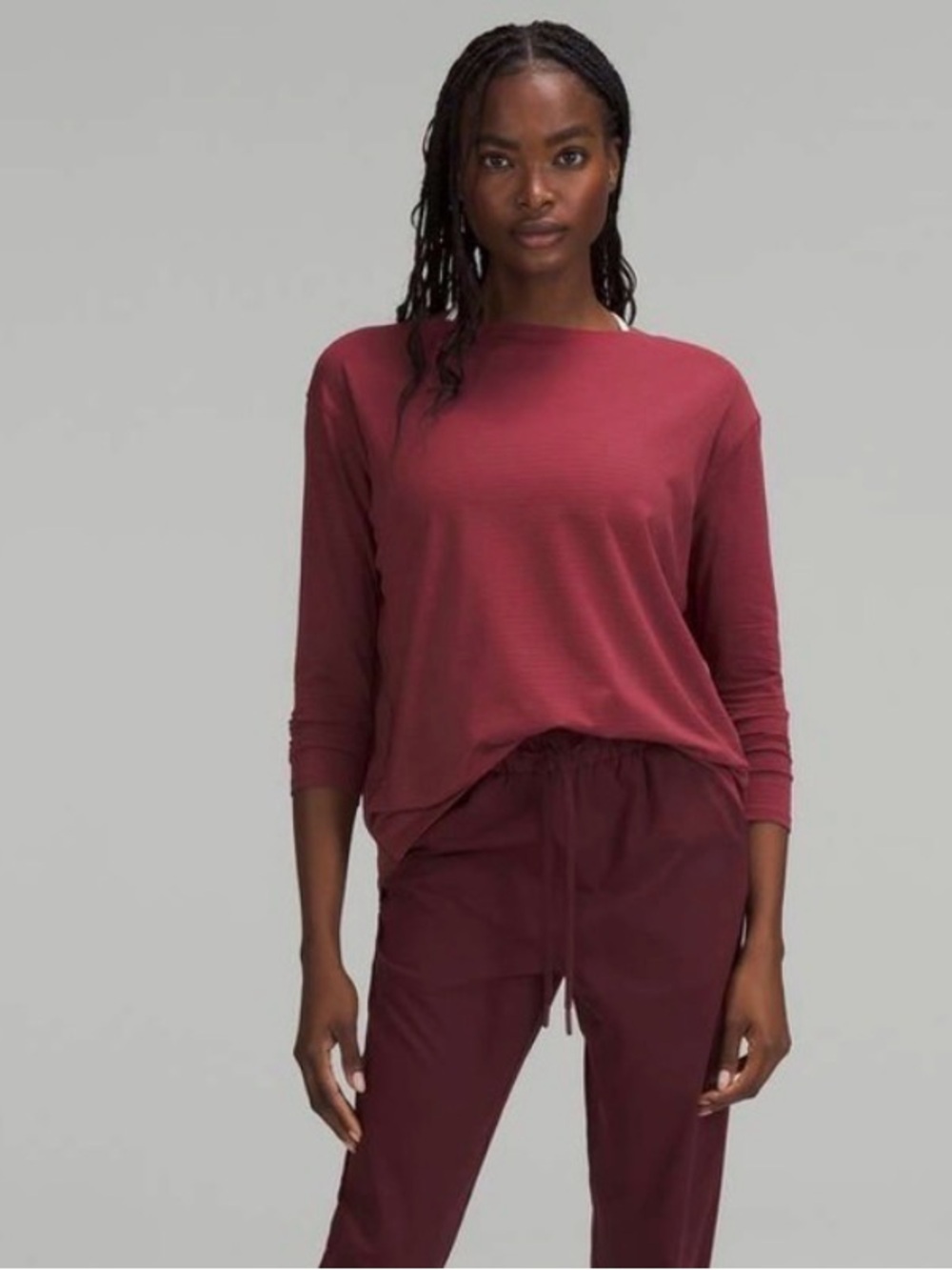 Lululemon Back in Action Long Sleeve in Berry